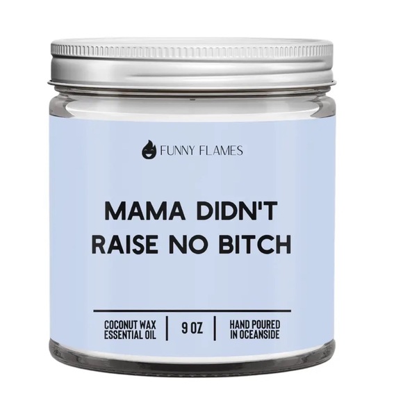 Funny Flames Mama Didn’t Raise No Beech Humorous Mother’s Day Gift Cherry Candle - Picture 2 of 3